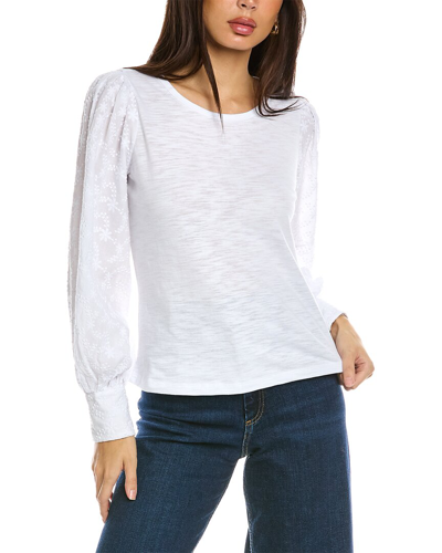 Design History Combo Puff Sleeve Blouse In White