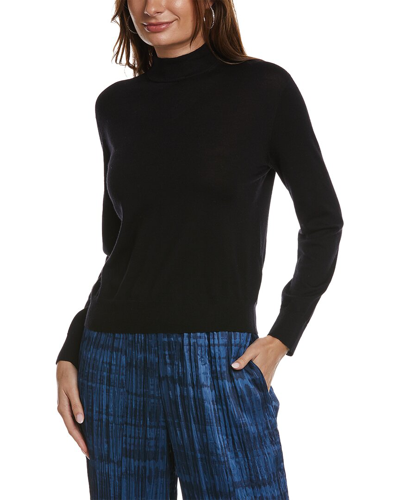 Vince High-neck Fine-knit Jumper In Black