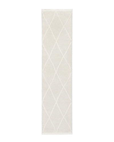 Town & Country Luxe Recycled High-low Contemporary Diamonds Plush Area Rug In Ivory