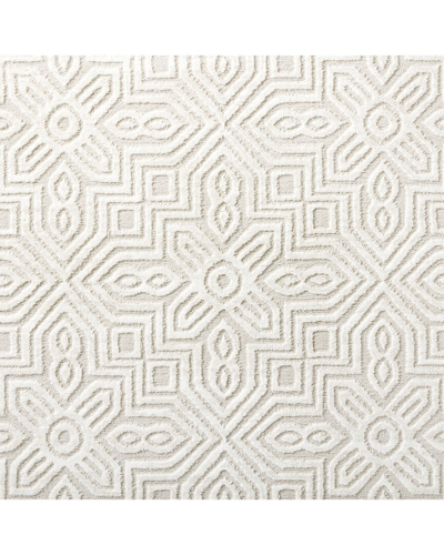 Town & Country Luxe Textured Medallion Tile Area Rug In Ivory