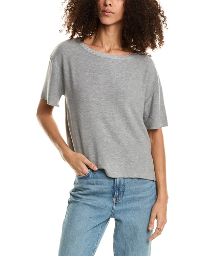 Chaser Cozy Cropped Sweatshirt T-shirt In Grey