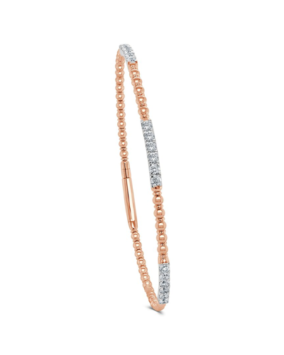 Sabrina Designs 14k Rose Gold 0.70 Ct. Tw. Diamond Flex Bangle Bracelet