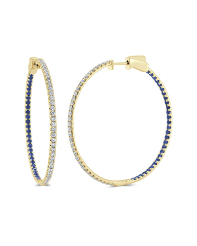 Sabrina Designs 14k 2.36 Ct. Tw. Diamond & Sapphire Hoops In Gold