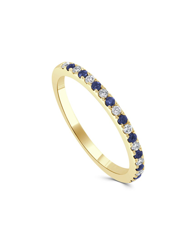 Sabrina Designs 14k 0.25 Ct. Tw. Diamond & Sapphire Half-eternity Ring In Blue