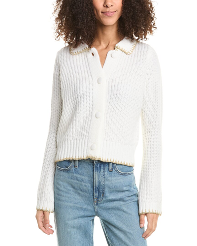 Design History Whipstitch Cardigan In White