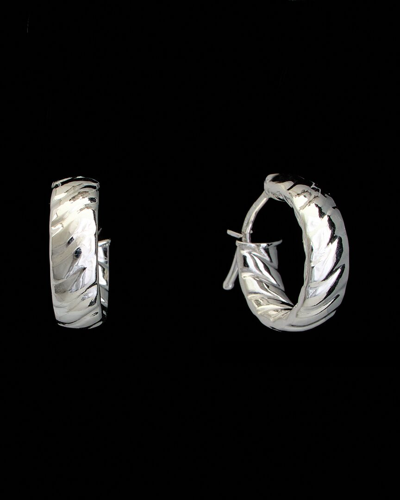 Italian Gold 14k  Twist Hoops In Metallic