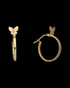 ITALIAN GOLD 14K ITALIAN GOLD BUTTERFLY HOOPS