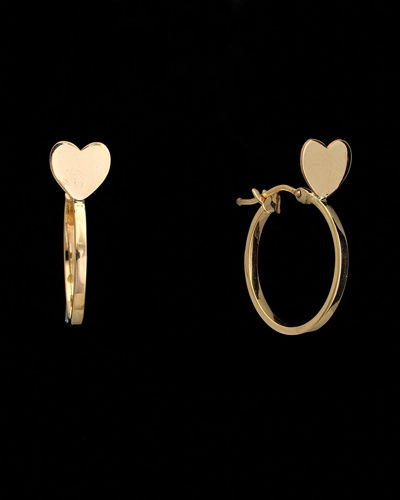 Italian Gold 14k  Heart Hoops