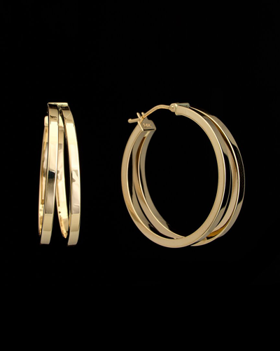 ITALIAN GOLD 14K ITALIAN GOLD DOUBLE HOOPS