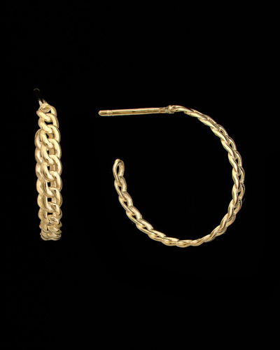 Italian Gold 14k  Curb Link Half Hoops