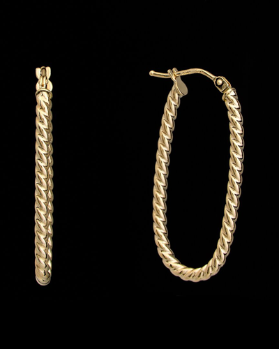 Italian Gold 14k  Twist Oval Hoops