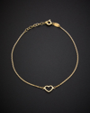 ITALIAN GOLD 14K ITALIAN GOLD ADJUSTABLE LENGTH PETITE HEART BRACELET