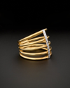 ITALIAN GOLD 14K ITALIAN TWO-TONE GOLD FIVE-ROW RING