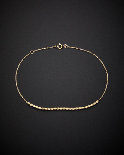 ITALIAN GOLD 14K ITALIAN GOLD ADJUSTABLE BEADED ANKLET