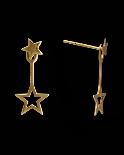 Italian Gold 14k  Star Drop Earrings