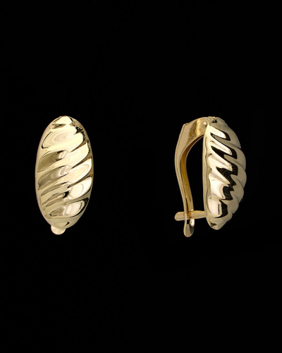 Italian Gold 14k  Ribbed Earrings