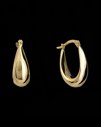 Italian Gold 14k  Tapered Oval Hoops
