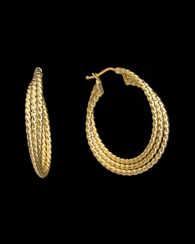 Italian Gold 18k  Twisted Triple Hoops