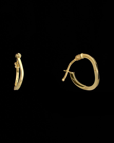 Italian Gold 18k  Wave Hoops