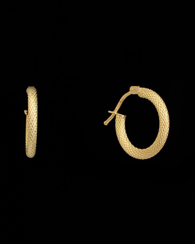 Italian Gold 18k  Textured Hoops