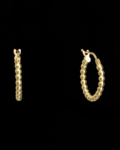 Italian Gold 18k  Beaded Hoops
