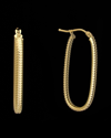 Italian Gold 18k  Textured Oval Hoops