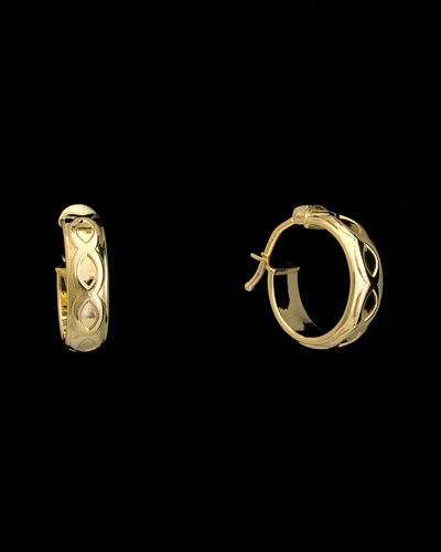 Italian Gold 18k  Fancy Hoops