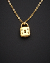 Italian Gold 18k  Petite Padlock Pendant Necklace