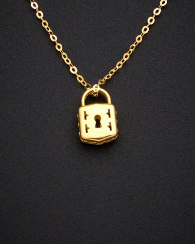 ITALIAN GOLD 18K ITALIAN GOLD PETITE PADLOCK PENDANT NECKLACE