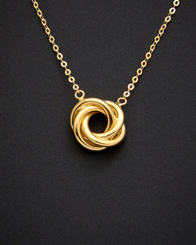 Italian Gold 18k  Love Knot Pendant Necklace