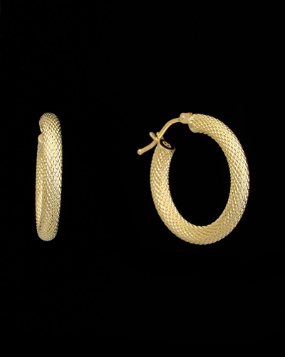 ITALIAN GOLD 18K ITALIAN GOLD TEXTURED HOOPS