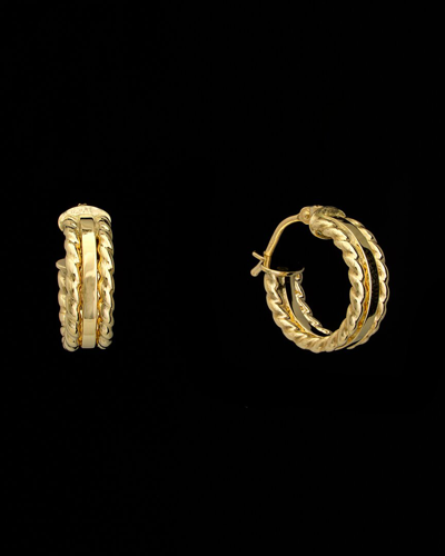 Italian Gold 18k  Triple Row Hoops