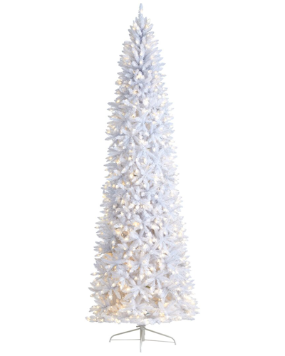 Nearly Natural 10ft Slim White Artificial Christmas Tree