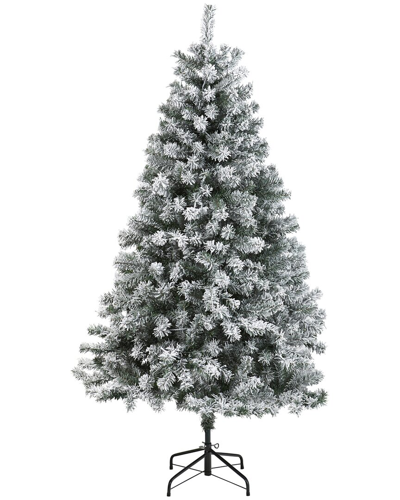 Nearly Natural 6ft Flocked Rock Springs Spruce Artificial Christmas Tree In Green