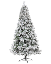 Nearly Natural 8ft Flocked White River Mountain Pine Artificial Christmas Tree In Green