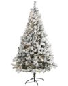 NEARLY NATURAL NEARLY NATURAL 7FT FLOCKED WHITE RIVER MOUNTAIN PINE ARTIFICIAL CHRISTMAS TREE