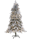 NEARLY NATURAL NEARLY NATURAL 6FT FLOCKED MONTANA DOWN SWEPT SPRUCE ARTIFICIAL CHRISTMAS TREE