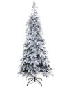 Nearly Natural 7ft Flocked Montana Down Swept Spruce Artificial Christmas Tree In Green