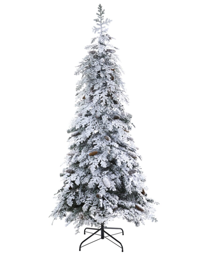 Nearly Natural 7ft Flocked Montana Down Swept Spruce Artificial Christmas Tree In Green
