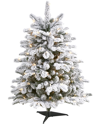 NEARLY NATURAL NEARLY NATURAL 3FT FLOCKED NORTH CAROLINA FIR ARTIFICIAL CHRISTMAS TREE