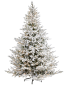 Nearly Natural 8ft Flocked Fraser Fir Artificial Christmas Tree In Green