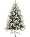 NEARLY NATURAL NEARLY NATURAL 5FT FLOCKED SOUTH CAROLINA SPRUCE ARTIFICIAL CHRISTMAS TREE