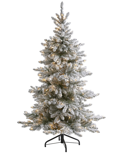 Nearly Natural 6ft Flocked West Virginia Spruce Artificial Christmas Tree In Green
