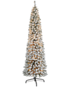 NEARLY NATURAL NEARLY NATURAL 7FT FLOCKED PENCIL ARTIFICIAL CHRISTMAS TREE