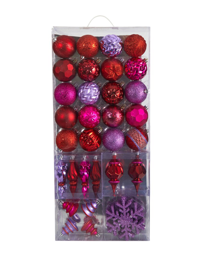 Nearly Natural Holiday Deluxe Shatterproof 50-count Christmas Tree Ornaments In Multicolor