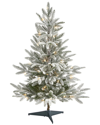 Nearly Natural 3ft Flocked Manchester Spruce Artificial Christmas Tree In Green