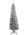 NEARLY NATURAL NEARLY NATURAL 6FT FLOCKED PENCIL ARTIFICIAL CHRISTMAS TREE