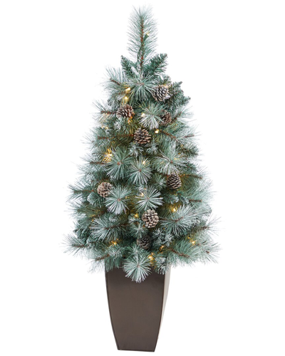 Nearly Natural 3.5ft Frosted Tip British Columbia Mountain Pine Artificial  Tree In Green