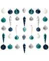 Nearly Natural Holiday Deluxe Shatterproof 39-count Christmas Tree Ornaments In Multicolor