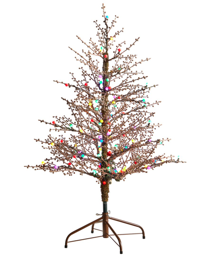 Nearly Natural 4ft Frosted Berry Twig Artificial Christmas Tree In Brown